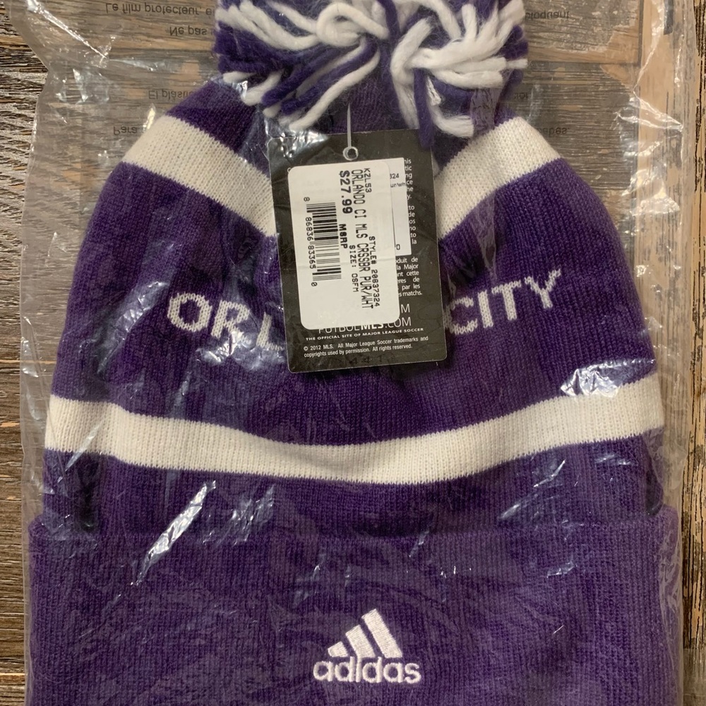 Adidas Purple and White Orlando City MLS Beanie